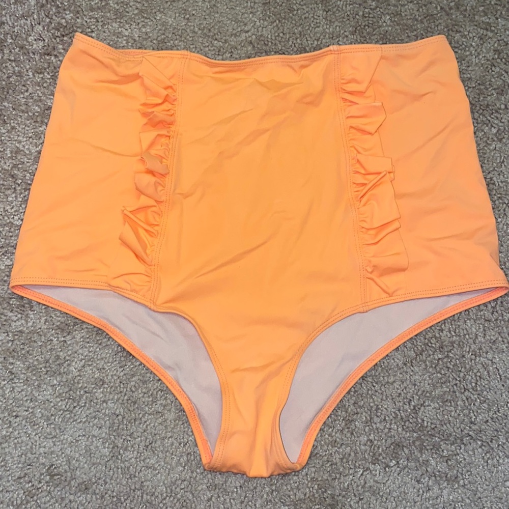 Orange kortni Jeane ruffle front bottoms